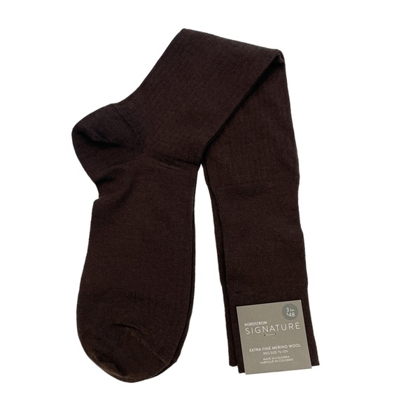 Nordstrom Signature Brown Extra Fine Merino Long Dress Socks Men's - Brown - Picture 1 of 2